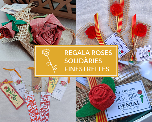 Rosas solidarias hechas a mano para Sant Jordi