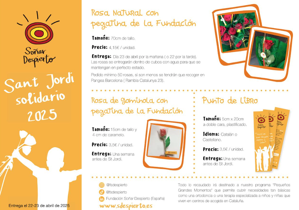 DÍA DE LIBRO Y SANT JORDI SOLIDARIO - Rosas de Fundación Soñar Despierto